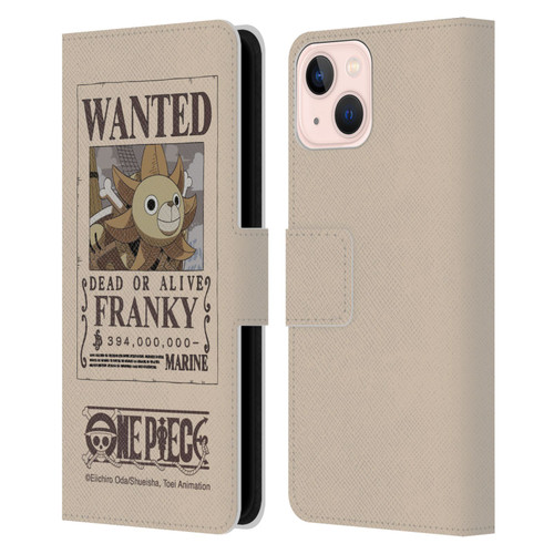 One Piece Wanted Poster Franky Leather Book Wallet Case Cover For Apple iPhone 13