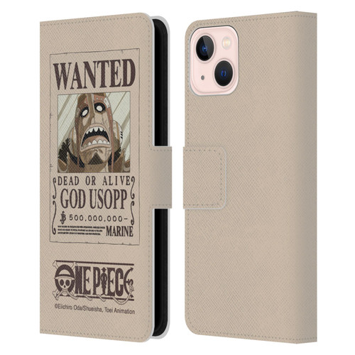 One Piece Wanted Poster Usopp Leather Book Wallet Case Cover For Apple iPhone 13