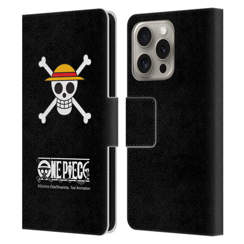 One Piece Graphic Art Classic Crew Logo Leather Book Wallet Case Cover For Apple iPhone 16 Pro
