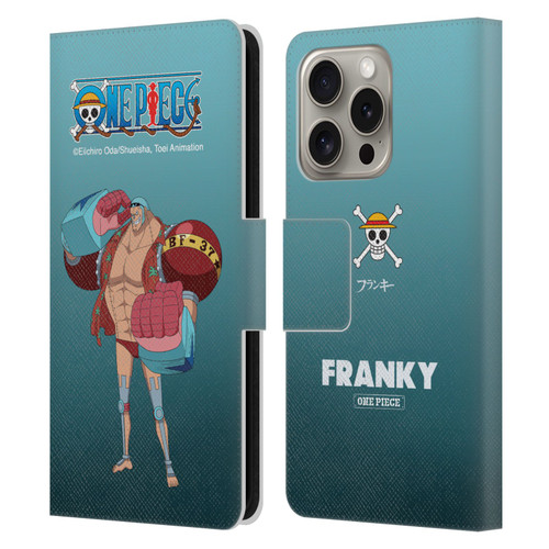 One Piece Graphic Art Franky Leather Book Wallet Case Cover For Apple iPhone 16 Pro