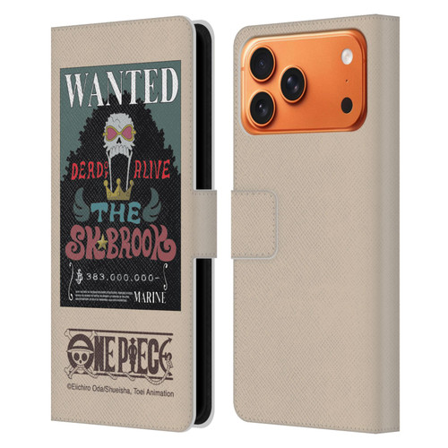 One Piece Wanted Poster Brook Leather Book Wallet Case Cover For Apple iPhone 17 Pro Max