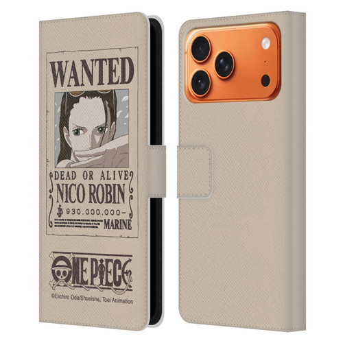 One Piece Wanted Poster Nico Robin Leather Book Wallet Case Cover For Apple iPhone 17 Pro Max