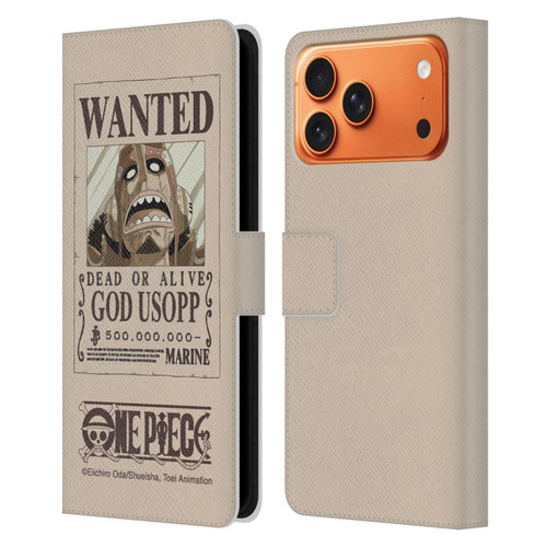 One Piece Wanted Poster Usopp Leather Book Wallet Case Cover For Apple iPhone 17 Pro Max