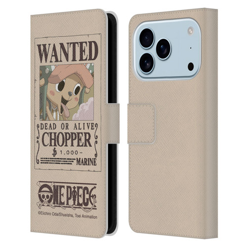One Piece Wanted Poster Chopper Leather Book Wallet Case Cover For Apple iPhone 17 Pro