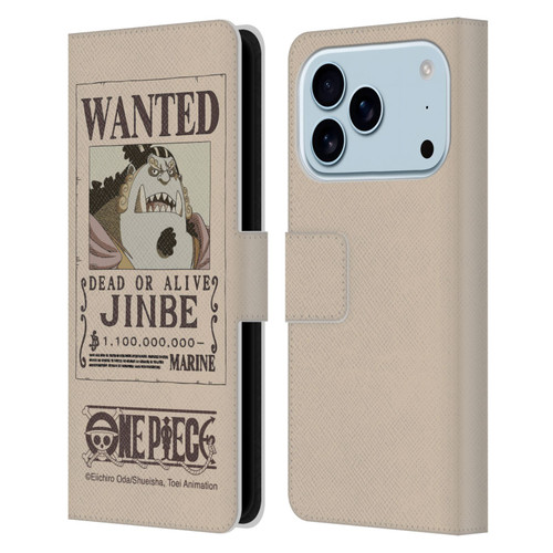 One Piece Wanted Poster Jinbe Leather Book Wallet Case Cover For Apple iPhone 17 Pro