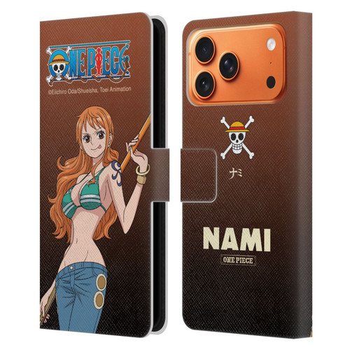 One Piece Graphic Art Nami Leather Book Wallet Case Cover For Apple iPhone 17 Pro Max