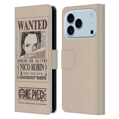 One Piece Wanted Poster Nico Robin Leather Book Wallet Case Cover For Apple iPhone 17 Pro