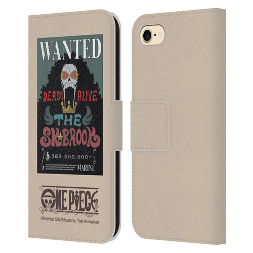 One Piece Wanted Poster Brook Leather Book Wallet Case Cover For Apple iPhone 7 / 8 / SE 2020 & 2022