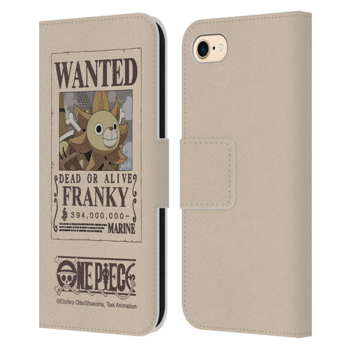 One Piece Wanted Poster Franky Leather Book Wallet Case Cover For Apple iPhone 7 / 8 / SE 2020 & 2022