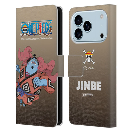 One Piece Graphic Art Jinbe Leather Book Wallet Case Cover For Apple iPhone 17 Pro