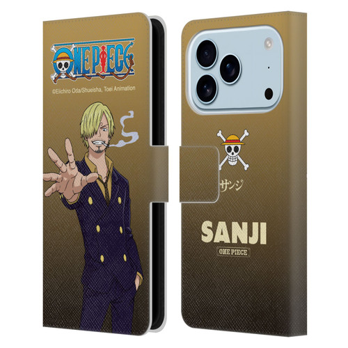 One Piece Graphic Art Sanji Leather Book Wallet Case Cover For Apple iPhone 17 Pro