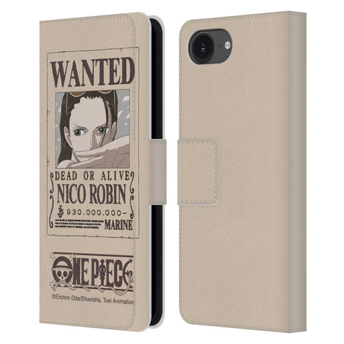 One Piece Wanted Poster Nico Robin Leather Book Wallet Case Cover For Apple iPhone 16e / Apple iPhone 17e