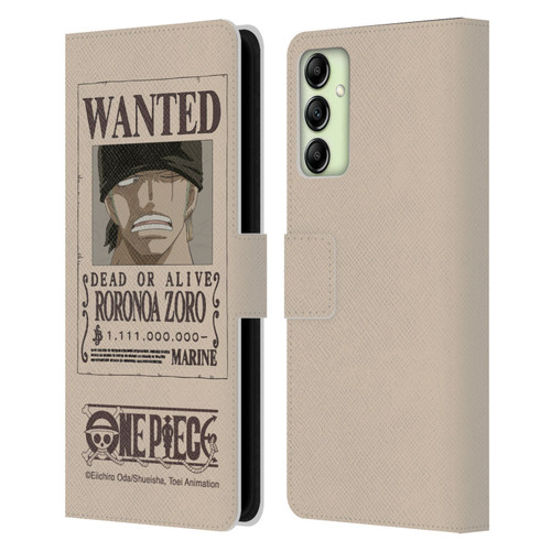 One Piece Wanted Poster Roronoa Zoro Leather Book Wallet Case Cover For Samsung Galaxy A14 5G