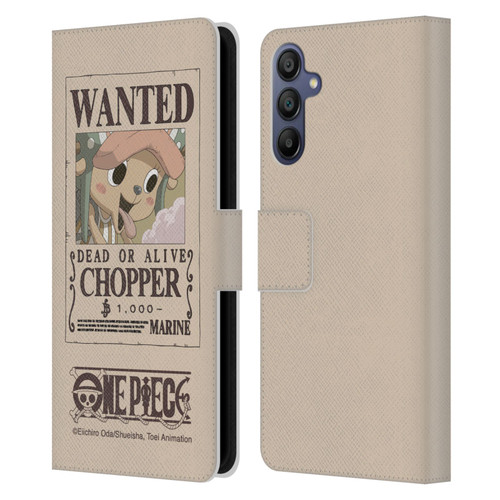 One Piece Wanted Poster Chopper Leather Book Wallet Case Cover For Samsung Galaxy A15