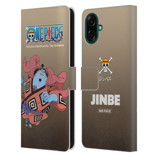 One Piece Graphic Art Jinbe Leather Book Wallet Case Cover For Samsung Galaxy A07 4G