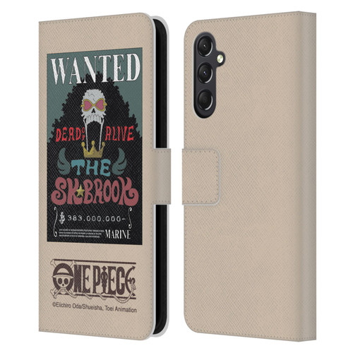 One Piece Wanted Poster Brook Leather Book Wallet Case Cover For Samsung Galaxy A24 4G / M34 5G
