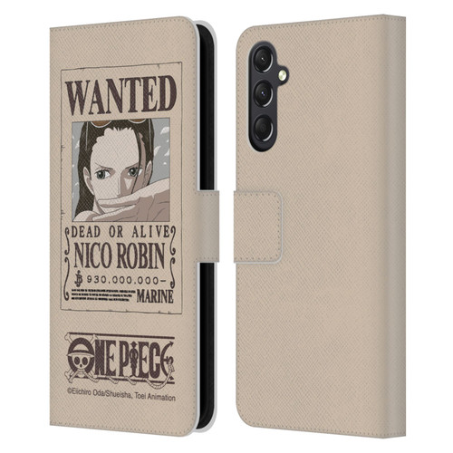One Piece Wanted Poster Nico Robin Leather Book Wallet Case Cover For Samsung Galaxy A24 4G / M34 5G