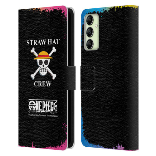 One Piece Graphic Art Colourful Crew Logo Leather Book Wallet Case Cover For Samsung Galaxy A14 5G