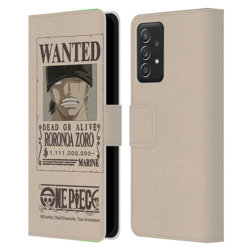 One Piece Wanted Poster Roronoa Zoro Leather Book Wallet Case Cover For Samsung Galaxy A53 5G (2022)