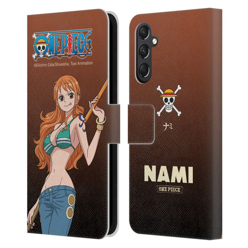 One Piece Graphic Art Nami Leather Book Wallet Case Cover For Samsung Galaxy A24 4G / M34 5G