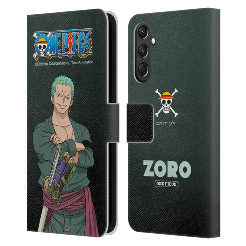 One Piece Graphic Art Roronoa Zoro Leather Book Wallet Case Cover For Samsung Galaxy A24 4G / M34 5G