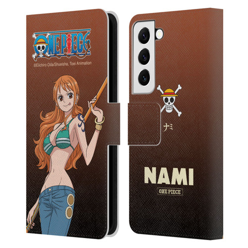 One Piece Graphic Art Nami Leather Book Wallet Case Cover For Samsung Galaxy S22 5G