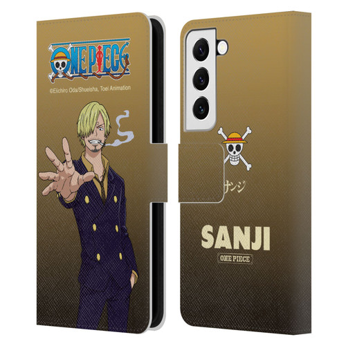 One Piece Graphic Art Sanji Leather Book Wallet Case Cover For Samsung Galaxy S22 5G