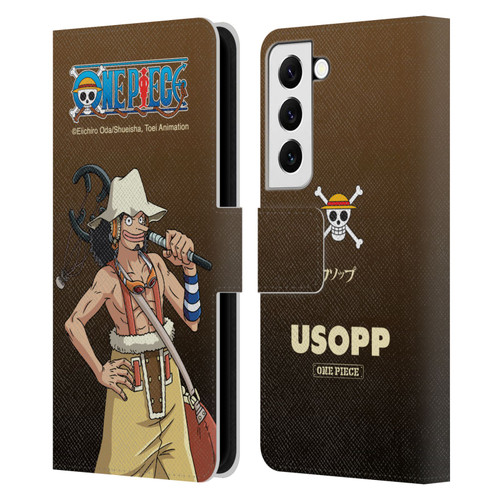 One Piece Graphic Art Usopp Leather Book Wallet Case Cover For Samsung Galaxy S22 5G