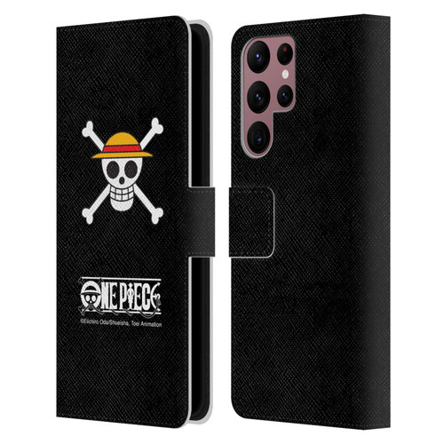 One Piece Graphic Art Classic Crew Logo Leather Book Wallet Case Cover For Samsung Galaxy S22 Ultra 5G