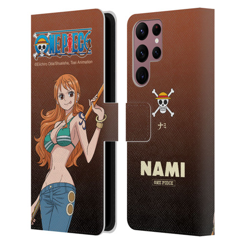 One Piece Graphic Art Nami Leather Book Wallet Case Cover For Samsung Galaxy S22 Ultra 5G