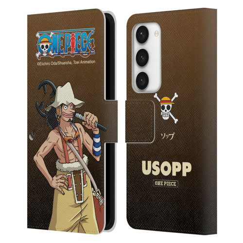 One Piece Graphic Art Usopp Leather Book Wallet Case Cover For Samsung Galaxy S23 5G
