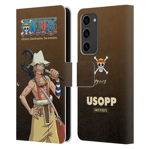 One Piece Graphic Art Usopp Leather Book Wallet Case Cover For Samsung Galaxy S23+ 5G