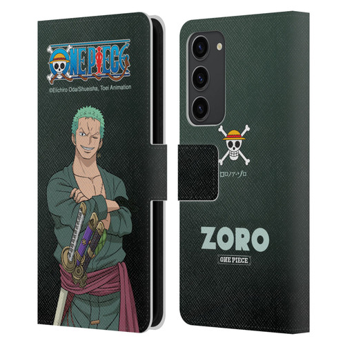 One Piece Graphic Art Roronoa Zoro Leather Book Wallet Case Cover For Samsung Galaxy S23+ 5G