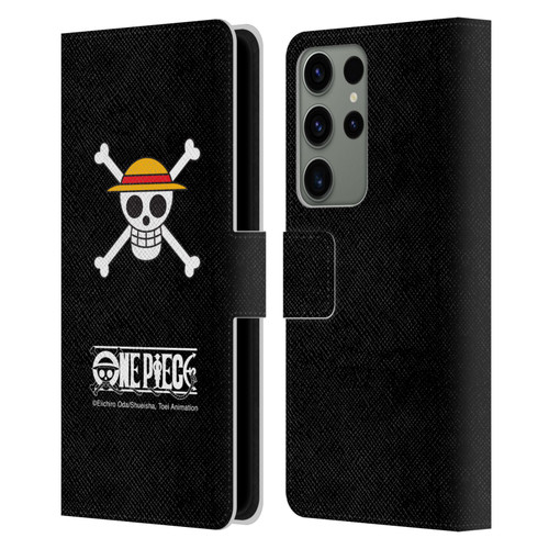 One Piece Graphic Art Classic Crew Logo Leather Book Wallet Case Cover For Samsung Galaxy S23 Ultra 5G