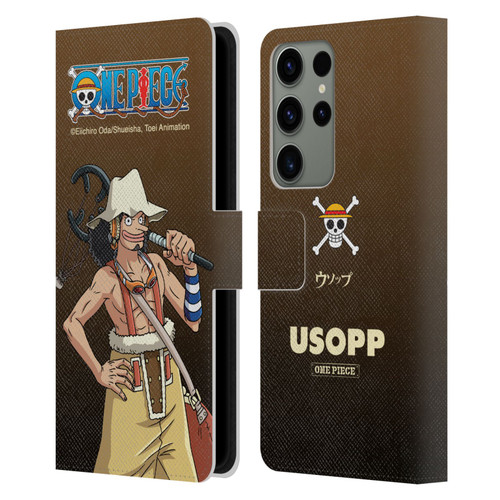 One Piece Graphic Art Usopp Leather Book Wallet Case Cover For Samsung Galaxy S23 Ultra 5G