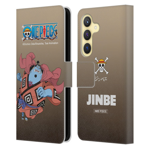 One Piece Graphic Art Jinbe Leather Book Wallet Case Cover For Samsung Galaxy S24 5G