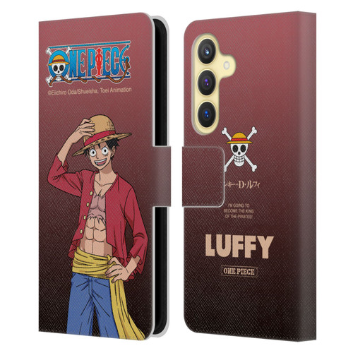 One Piece Graphic Art Monkey D. Luffy Leather Book Wallet Case Cover For Samsung Galaxy S24 5G