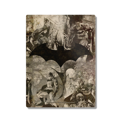 Batman DC Comics Logos And Comic Book Collage Distressed 300X400mm Portrait Metal Wall Art Print - Wall Decor for Living Room, Bedroom & Gaming Room
