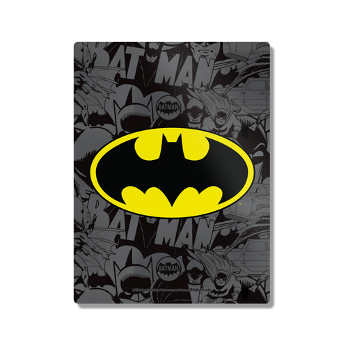 Batman DC Comics Logos And Comic Book Classic Pattern 300X400mm Portrait Metal Wall Art Print - Wall Decor for Living Room, Bedroom & Gaming Room