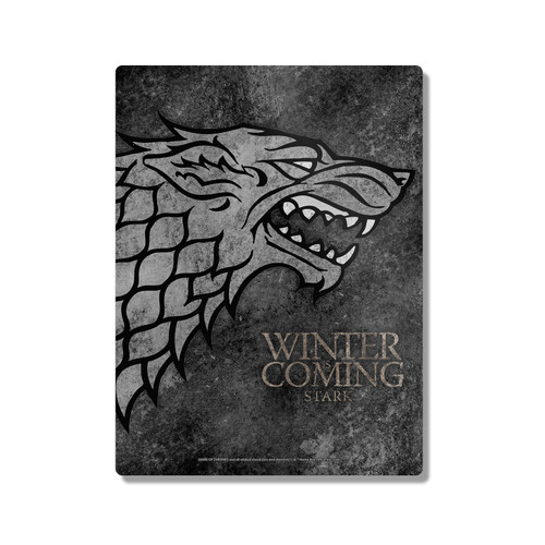 HBO Game of Thrones Graphic Art House Stark 300X400mm Portrait Metal Wall Art Print - Wall Decor for Living Room, Bedroom & Gaming Room