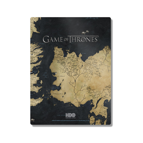 HBO Game of Thrones Graphic Art World Map 300X400mm Portrait Metal Wall Art Print - Wall Decor for Living Room, Bedroom & Gaming Room