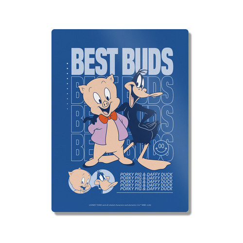 Looney Tunes Character Art Porky Pig & Daffy Duck 300X400mm Portrait Metal Wall Art Print - Wall Decor for Living Room, Bedroom & Gaming Room