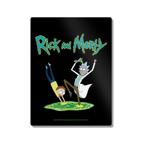 Rick And Morty Character Art Portal 300X400mm Portrait Metal Wall Art Print - Wall Decor for Living Room, Bedroom & Gaming Room