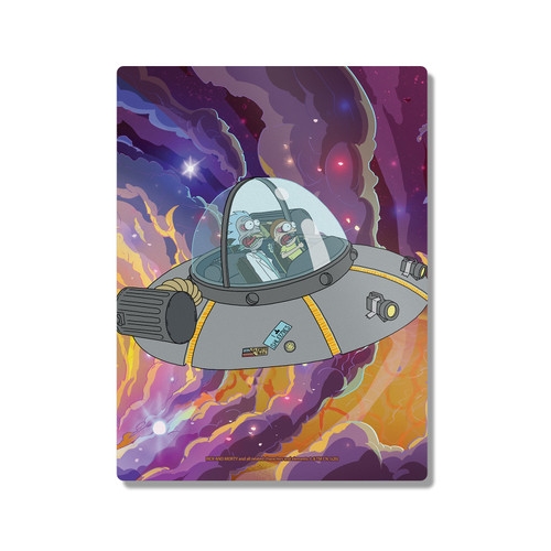Rick And Morty Character Art Space Cruiser Travel 300X400mm Portrait Metal Wall Art Print - Wall Decor for Living Room, Bedroom & Gaming Room