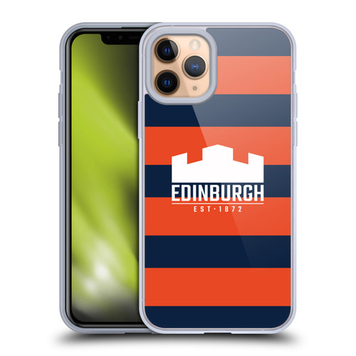 Edinburgh Rugby Graphics Stripes Soft Gel Case for Apple iPhone 11 Pro & MagSafe