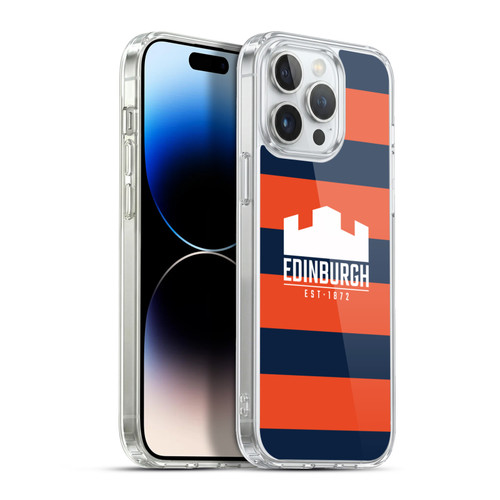 Edinburgh Rugby Graphics Stripes Soft Gel Case for Apple iPhone 13 Pro Max & MagSafe