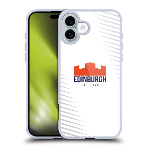 Edinburgh Rugby Graphic Art White Logo Soft Gel Case for Apple iPhone 16 Plus & MagSafe