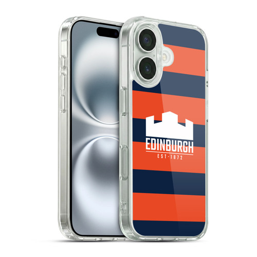 Edinburgh Rugby Graphics Stripes Soft Gel Case for Apple iPhone 16 & MagSafe