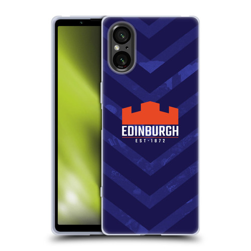Edinburgh Rugby Graphic Art Blue Pattern Soft Gel Case for Sony Xperia 5 V 5G