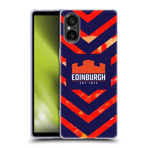 Edinburgh Rugby Graphic Art Orange Pattern Soft Gel Case for Sony Xperia 5 V 5G